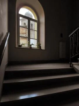 Staircase with large window 写真素材