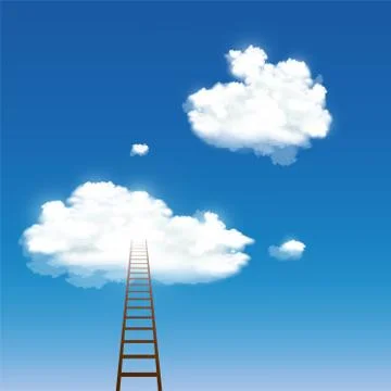 Staircase leading to the clouds Stockillustratie