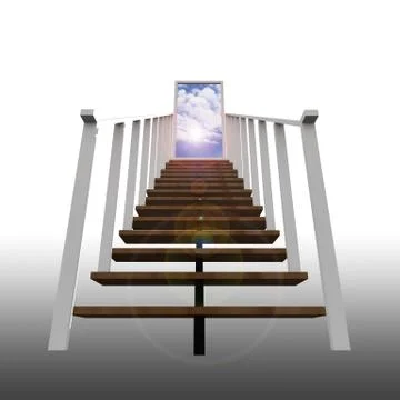 Staircase leading up to the sky Stock Illustration