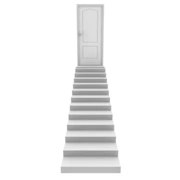 A staircase leads to the door Stock Illustration