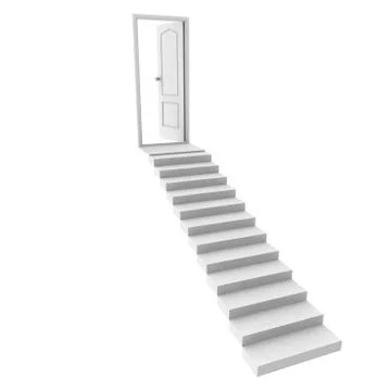 A staircase leads to the door Stock Illustration