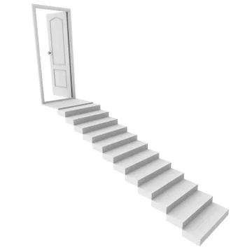 A staircase leads to the door Stock Illustration