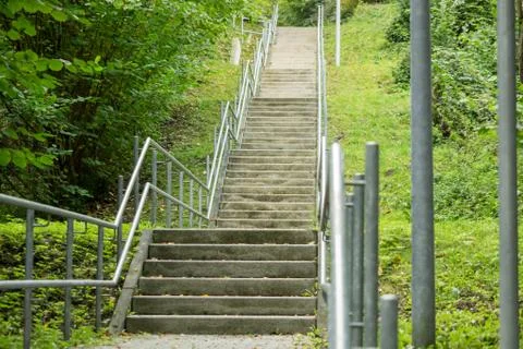 A staircase in the middle of the park Stock-Fotos