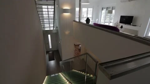 Staircase in modern appartment Stock Footage 53080534