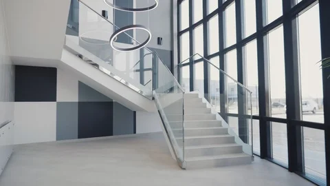 Staircase in the modern hotel interior Stock Footage