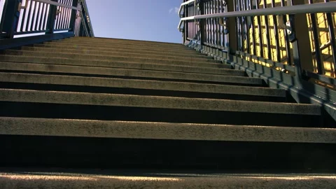 Staircase to nowhere disorientation point of view Stock Footage 346720642