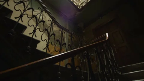 Staircase in old decorative building Stock Footage 138158216