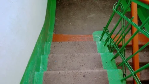 Staircase in an old house Stock Footage 107936782