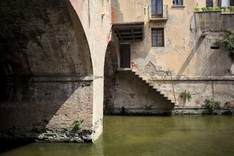 Staircase over a river Stock Photos