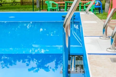 Staircase to the pool 스톡 사진