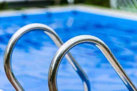 Staircase to the pool 스톡 사진