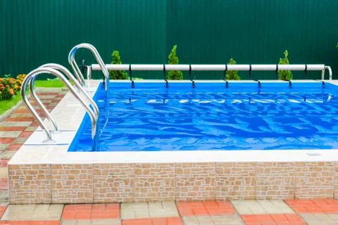 Staircase to the pool 스톡 사진