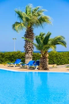 Staircase to the pool 스톡 사진