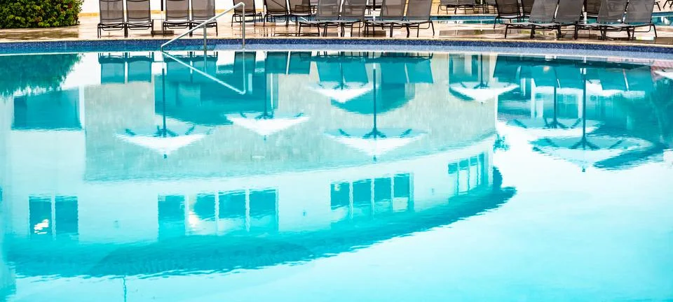 Staircase to the pool 스톡 사진