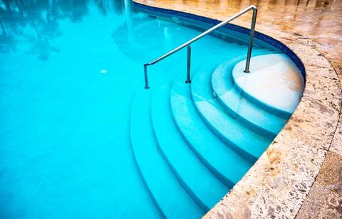 Staircase to the pool Stock Photos