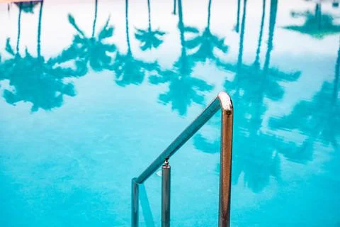 Staircase to the pool 스톡 사진