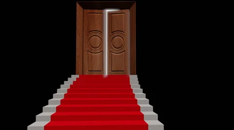 Staircase up with the red carpet Vídeo Stock 48664886
