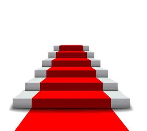 Staircase with red carpet Stock Illustration