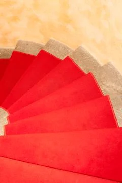 Staircase with red carpet Foto stock