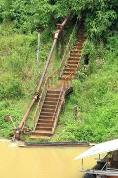 Staircase to the river. Stock Photos