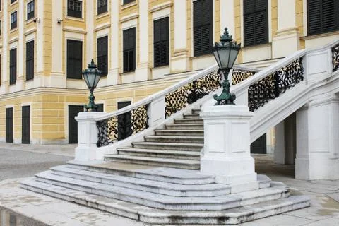 Staircase of Schonbrunn castle Stock Photos