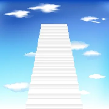 Staircase in sky Stock Illustration