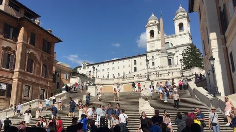 Staircase of Spanish Steps Stock Footage 119156298