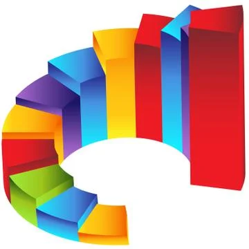 Staircase step column chart Stock Illustration