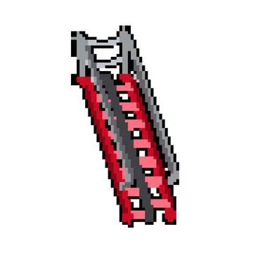 Staircase step ladder pixel art vector illustration Stock Illustration