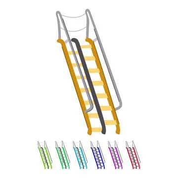 Staircase step ladder vector cartoon graphic Stock Illustration