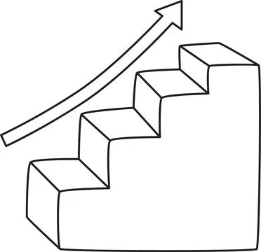 Staircase Steps Up Progression Icon Illustration