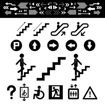 Staircase symbol set Stock Illustration