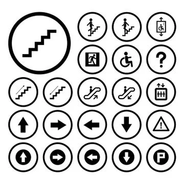 Staircase symbol set Stock Illustration