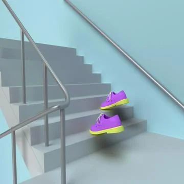 Staircase upstairs Stock Illustration