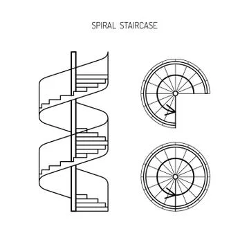 Staircase vector outline Stock Illustration