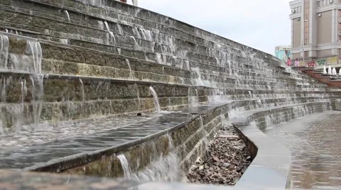 Staircase waterfall, Kazakhstan 2 Stock Footage 62017336