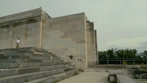 Staircase of the Zeppelinfeld in Nuremberg Stock Footage 117891802