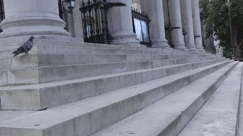 Stairs and columns of the old building. Stock Footage 80808447
