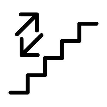 Stairs up and down arrow graph sign icon. Flat web walk step design vector il Stock Illustration