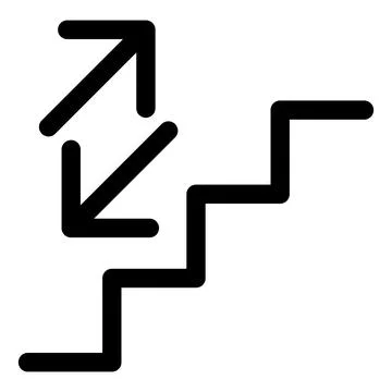 Stairs up and down arrow graph sign icon. Flat web walk step design vector il Stock Illustration