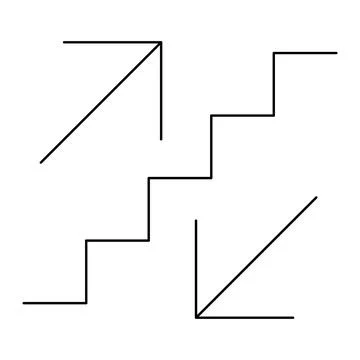 Stairs up and down arrow graph sign icon. Flat web walk step design vector il Stock Illustration