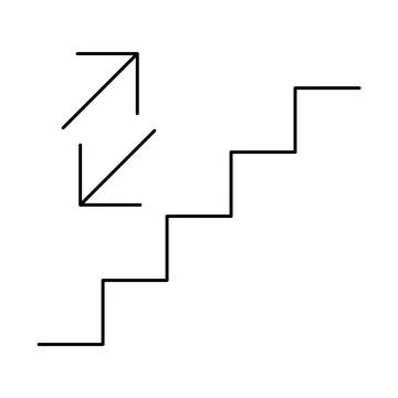 Stairs up and down arrow graph sign icon. Flat web walk step design vector il Stock Illustration