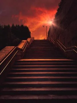 The stairs up and down Stock Photos