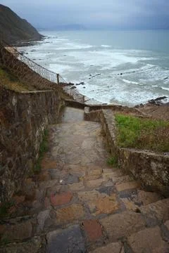 The stairs up and down Foto stock