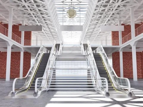 Stairs and escalators Illustrazione stock