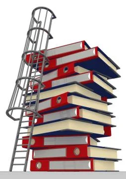 Stairs and a stack of office folders Illustration