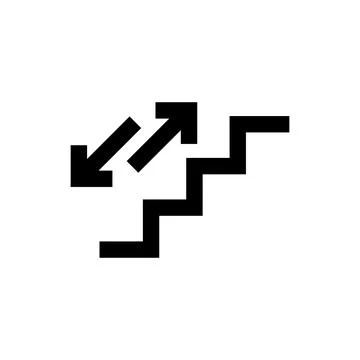 Stairs and two-way arrow icons. Vector. Stock Illustration