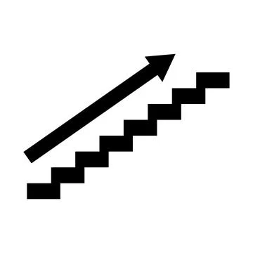 Stairs up arrow graph sign icon. Flat web walk step design vector illustratio Stock Illustration