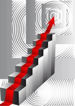 Stairs with an arrow Stock Illustration