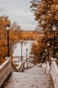 Stairs in autumn, Stock Photos